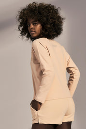 LONG SLEEVE V-NECK BLOUSE BEIGE - ANTWERP