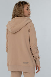 BROWN ZIPPER WITH HOOD - ARINA