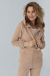 BROWN ZIPPER WITH HOOD - ARINA