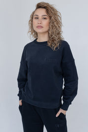 REGULAR FIT NAVY BLUE SWEATSHIRT - ARMINA