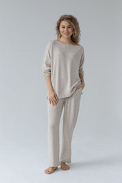 BEIGE MELANGE KNITTED SET - BALBINA