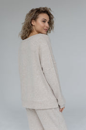 BEIGE MELANGE KNITTED SET - BALBINA