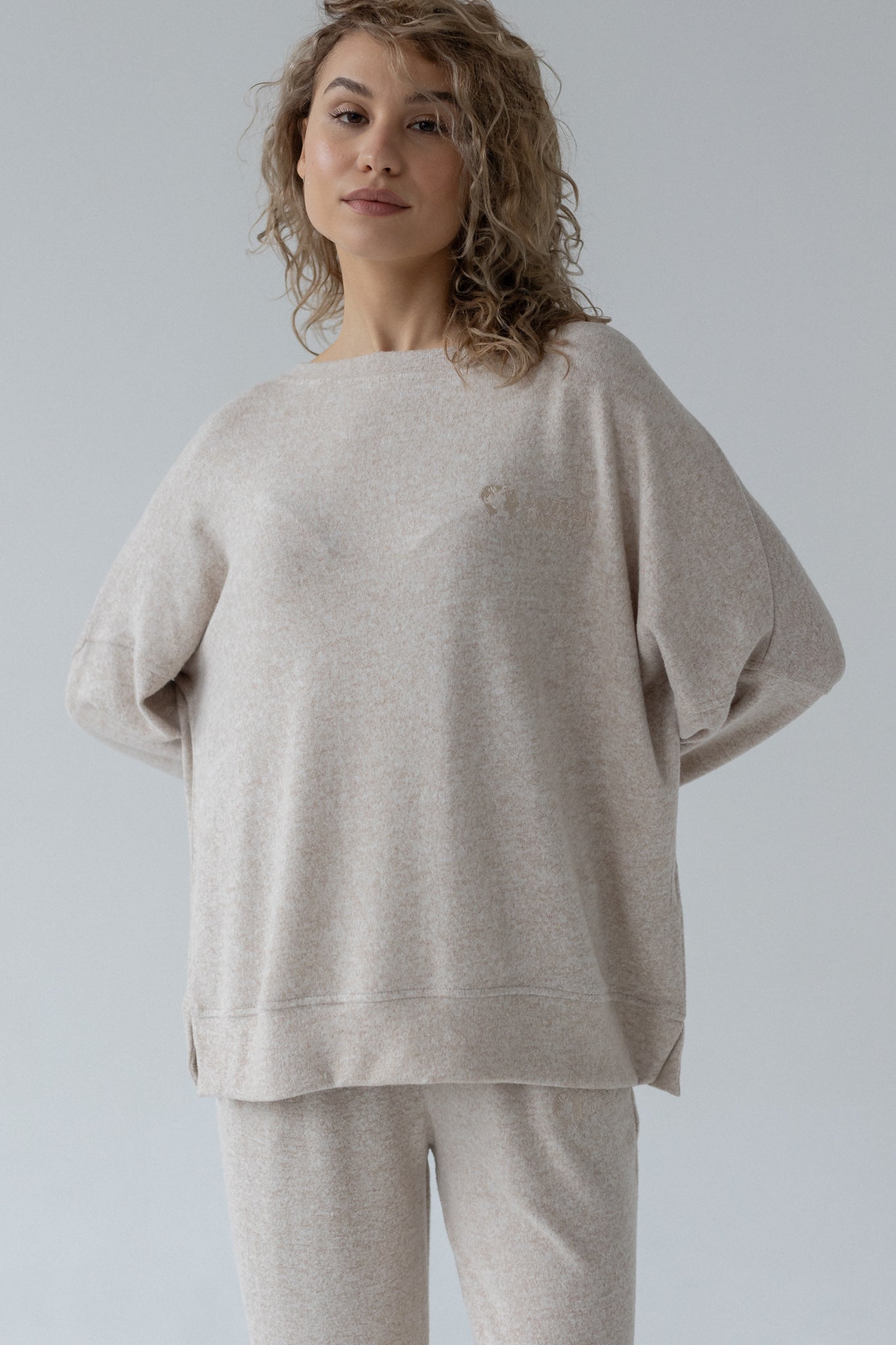 BEIGE MELANGE KNITTED SET - BALBINA