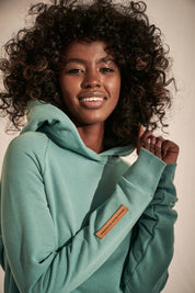 LONG HOODED SWEATSHIRT TURQUOISE - BARENTS