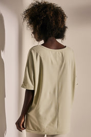 OVERSIZED T-SHIRT WITH SIDE SLIT LIME - BERKNER