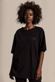 T-SHIRT  OVERSIZE CZARNY - CEJLON