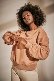 BROWN CREWNECK SWEATSHIRT - COMINO