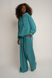 BLUZA Z EFEKTEM WASHED TURKUSOWA - LAPLAND