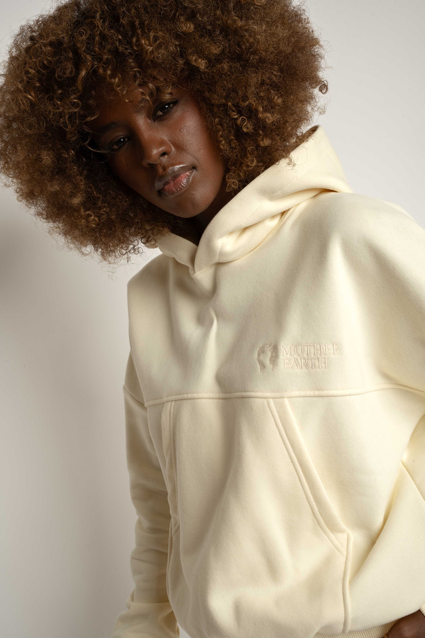 ECRU HOODED SWEATSHIRT - MURIA