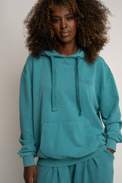 BLUZA Z EFEKTEM WASHED TURKUSOWA - LAPLAND