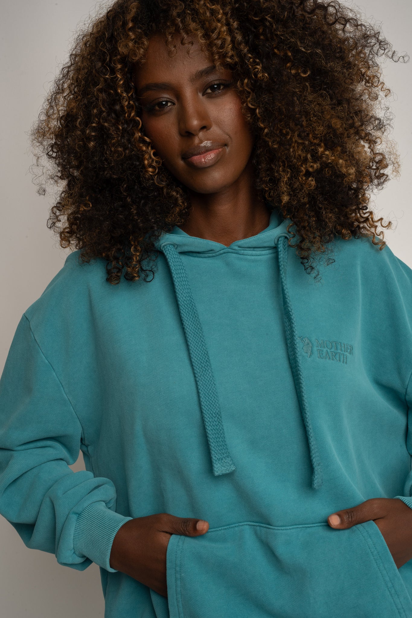 BLUZA Z EFEKTEM WASHED TURKUSOWA - LAPLAND