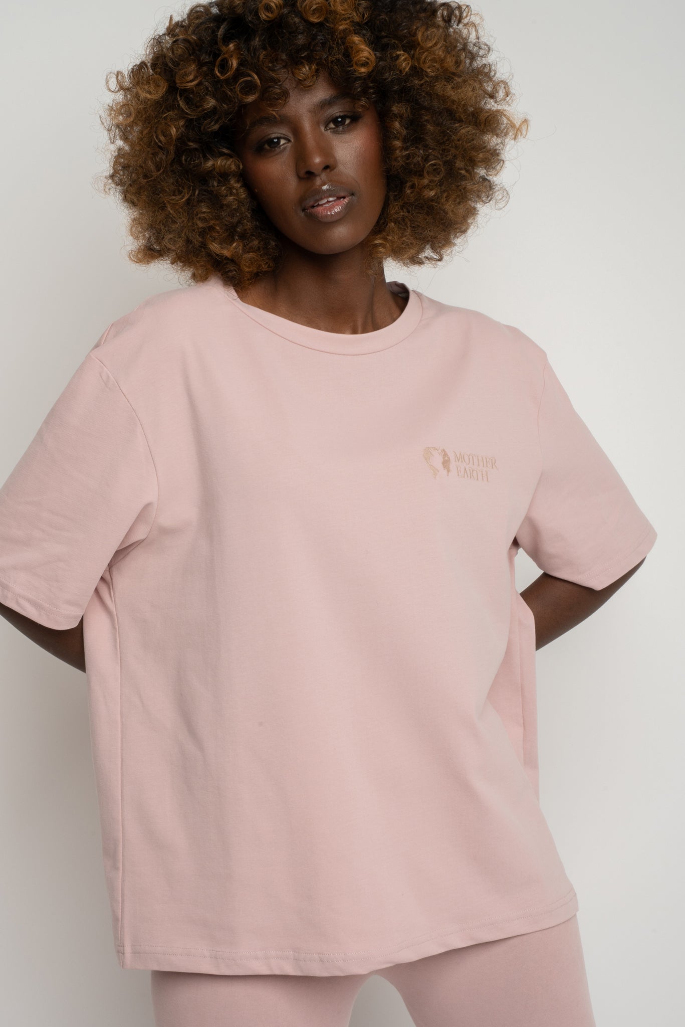 T-SHIRT DAMSKI JASNORÓŻOWY - OYSTER