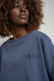 BLUZA O KROJU REGULAR FIT Z DŁUŻSZYM TYŁEM GRANATOWA - COOK