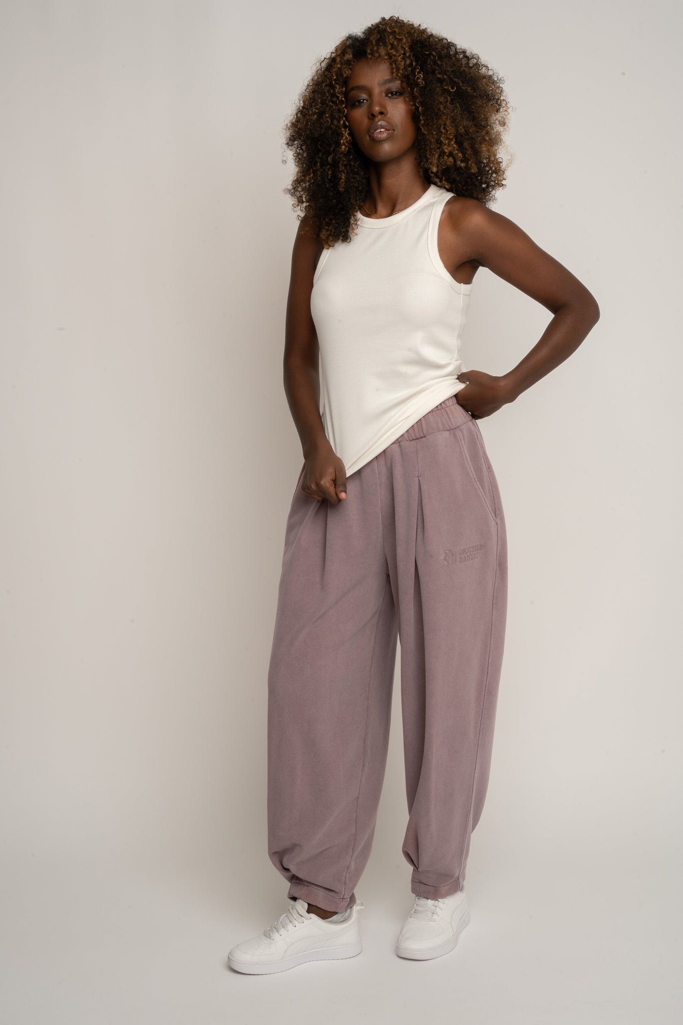 SPODNIE DRESOWE Z EFEKTEM WASHED BORDOWE - RIBE PETIT