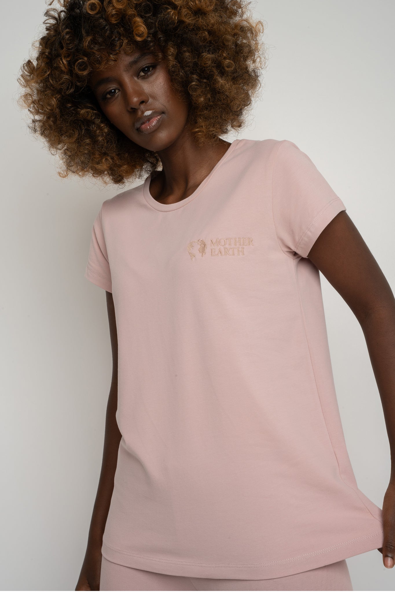 T-SHIRT DAMSKI JASNORÓŻOWY - PETIT