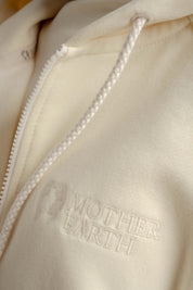 LONG ZIPPED HOODIE LIGHT BROWN - ESMERALDA