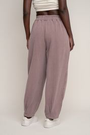 SPODNIE DRESOWE Z EFEKTEM WASHED BORDOWE - RIBE PETIT