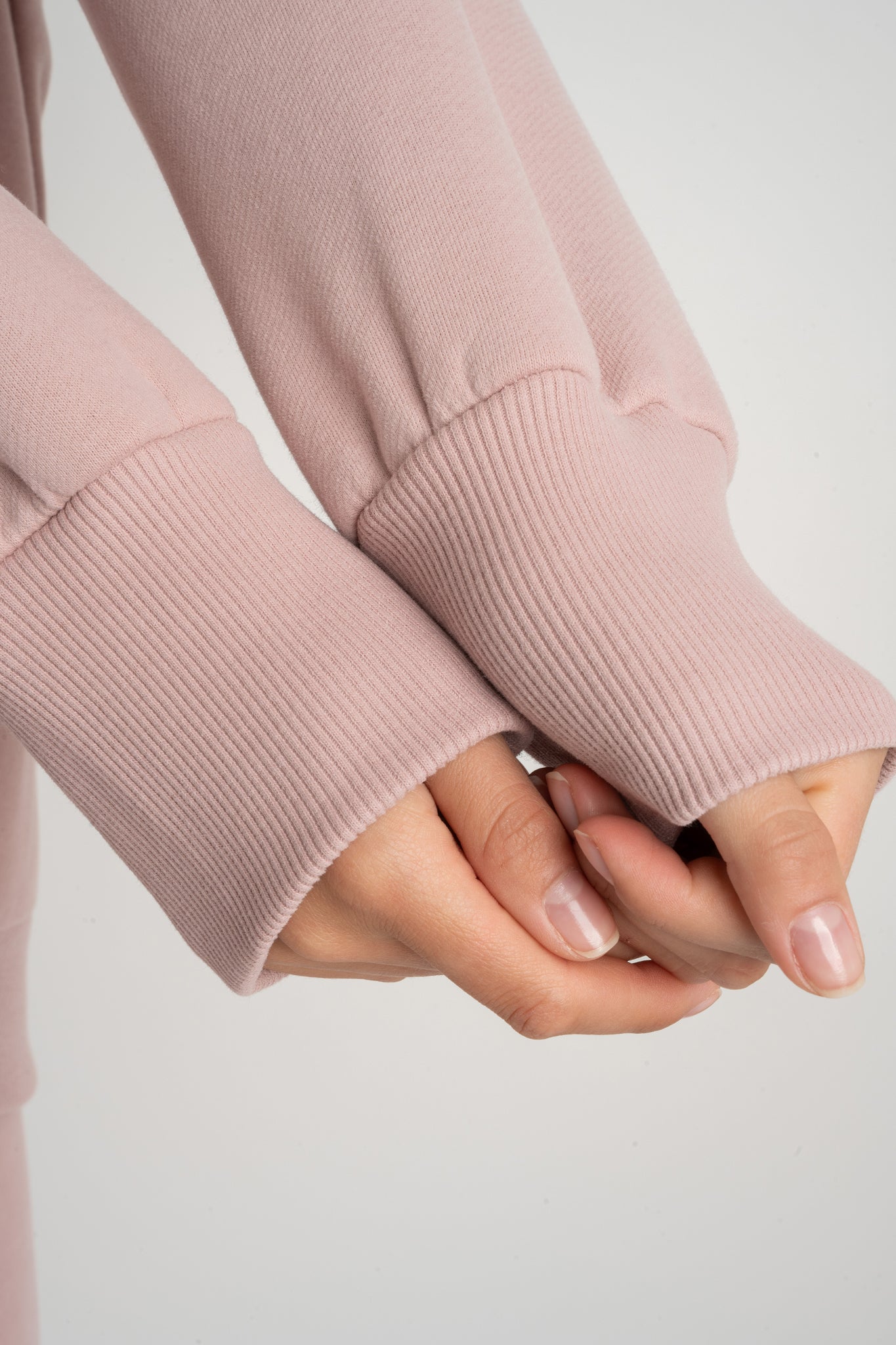 OVERSIZE LIGHT PINK NECKLINE SWEATSHIRT - BISCOE