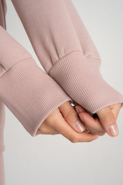 OVERSIZE LIGHT PINK NECKLINE SWEATSHIRT - BISCOE