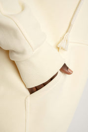LONG ZIPPED HOODIE LIGHT BROWN - ESMERALDA