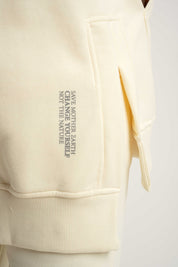 LONG ZIPPED HOODIE LIGHT BROWN - ESMERALDA