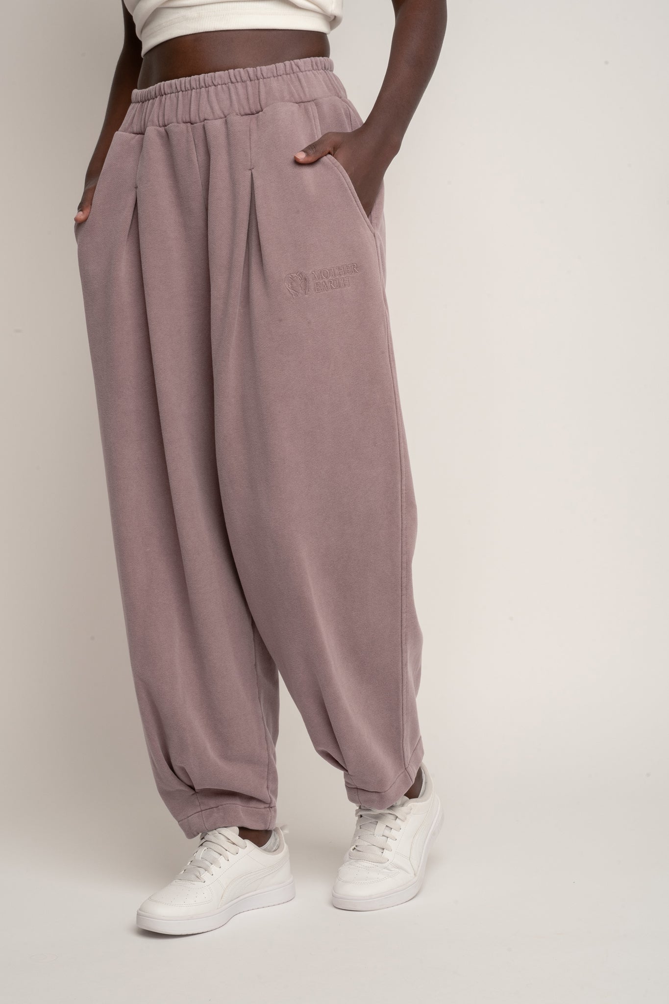 SPODNIE DRESOWE Z EFEKTEM WASHED BORDOWE - RIBE PETIT