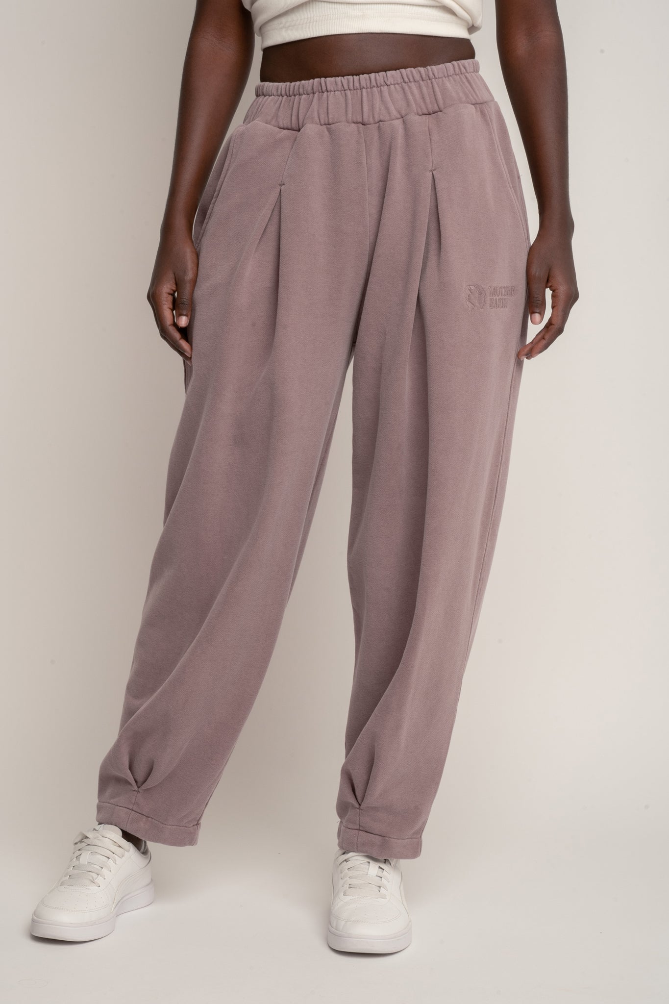 SPODNIE DRESOWE Z EFEKTEM WASHED BORDOWE - RIBE PETIT