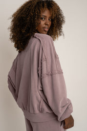 BLUZA Z EFEKTEM WASHED BORDOWA - DALARNA