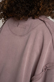 BLUZA Z EFEKTEM WASHED BORDOWA - DALARNA