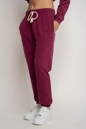 BURGUNDY BAGGY SWEATPANTS - KARPATOS