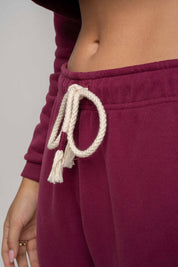 BURGUNDY BAGGY SWEATPANTS - KARPATOS