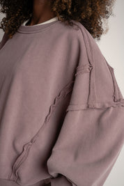 BLUZA Z EFEKTEM WASHED BORDOWA - DALARNA