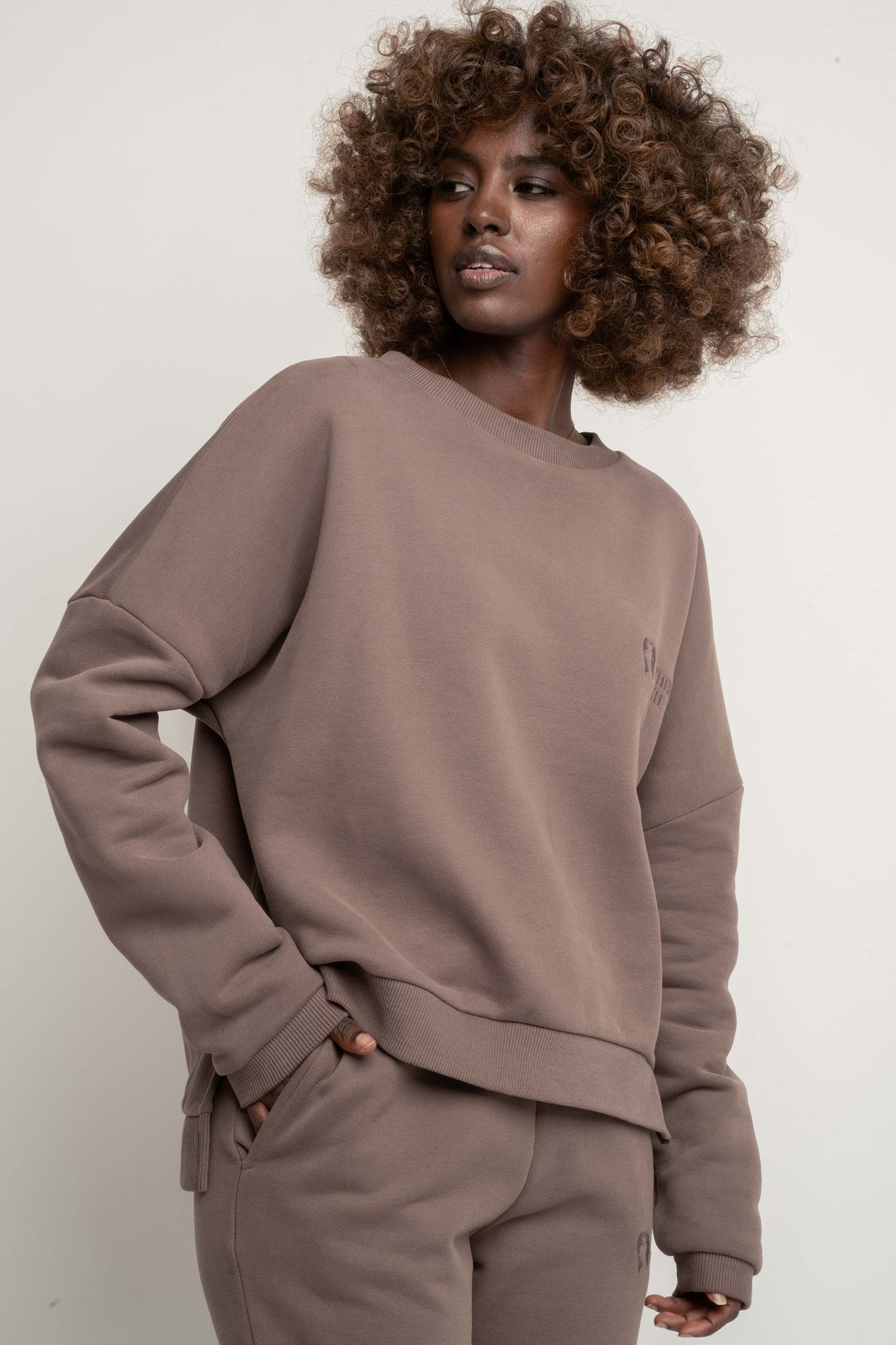 BLUZA O KROJU REGULAR FIT Z DŁUŻSZYM TYŁEM CAPPUCCINO- COOK