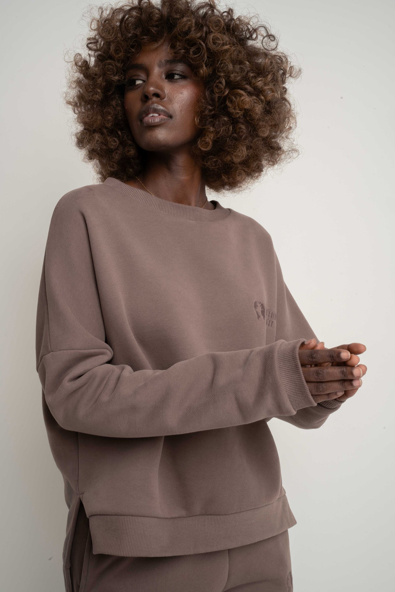 BLUZA O KROJU REGULAR FIT Z DŁUŻSZYM TYŁEM CAPPUCCINO- COOK