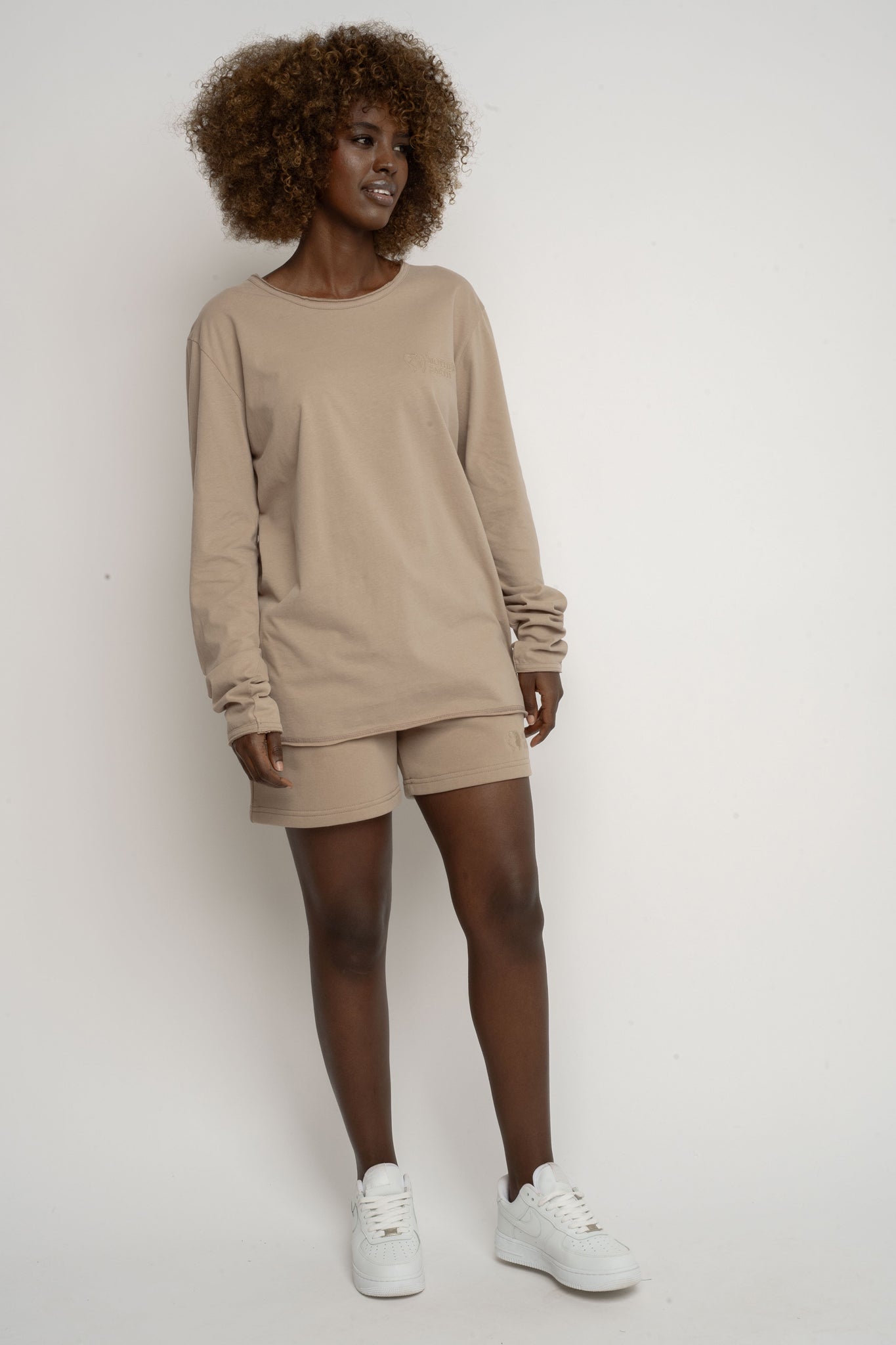 LIGHT BROWN SWEATSHORTS - LA GOMERA