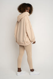 OVERSIZE HOODED SWEATSHIRT BEIGE - NESCA