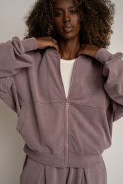 BLUZA Z EFEKTEM WASHED BORDOWA - ALESUND