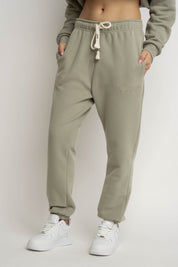 OLIVE BAGGY SWEATPANTS - KARPATOS