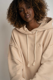 OVERSIZE HOODED SWEATSHIRT BEIGE - NESCA