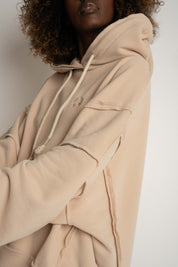 OVERSIZE HOODED SWEATSHIRT BEIGE - NESCA
