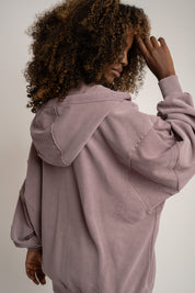 BLUZA Z EFEKTEM WASHED BORDOWA - TRONDHEIM