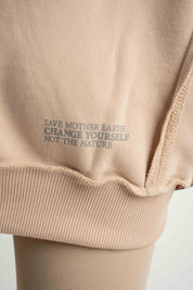 OVERSIZE HOODED SWEATSHIRT BEIGE - NESCA