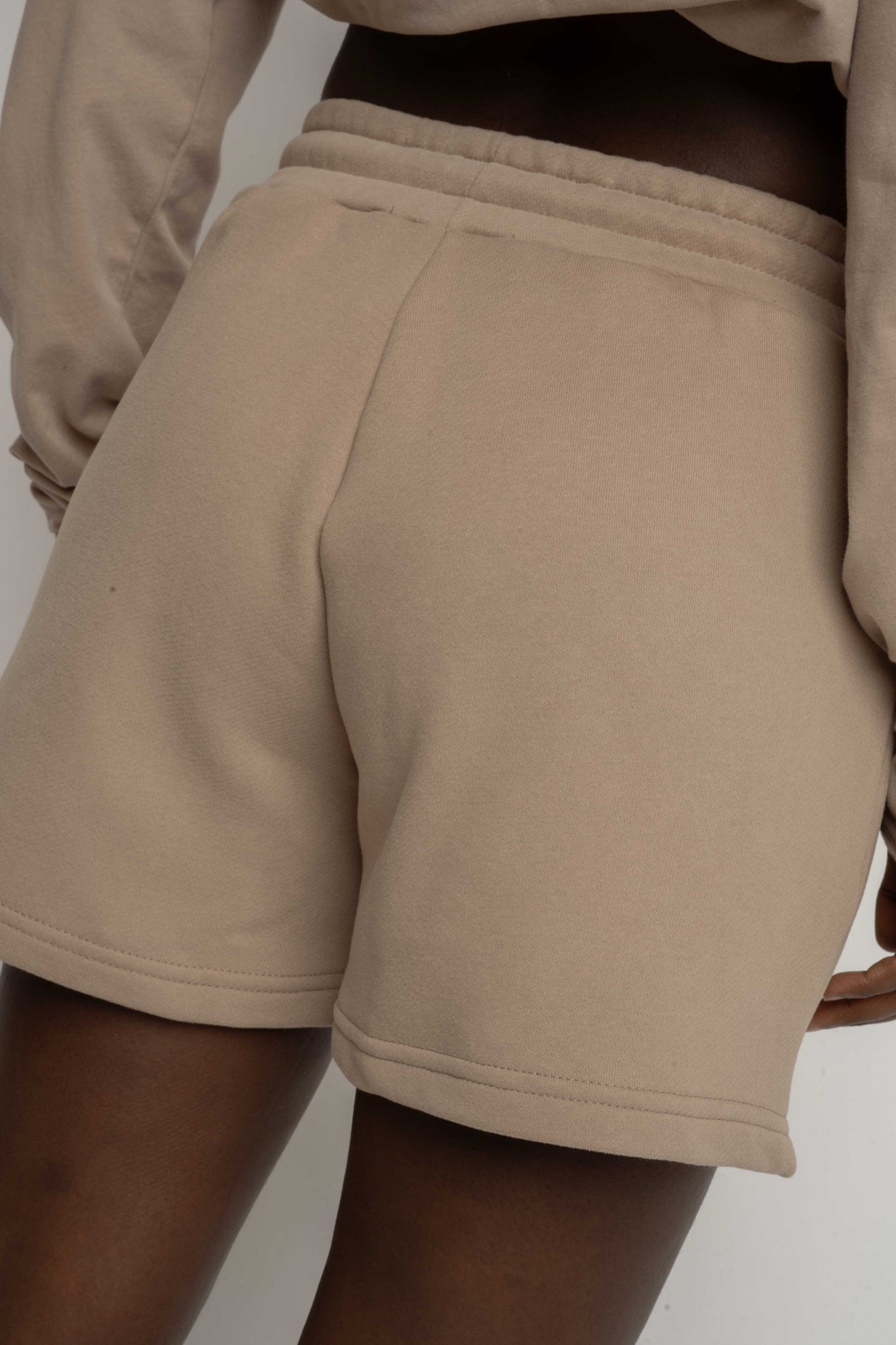 LIGHT BROWN SWEATSHORTS - LA GOMERA