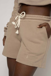 LIGHT BROWN SWEATSHORTS - LA GOMERA