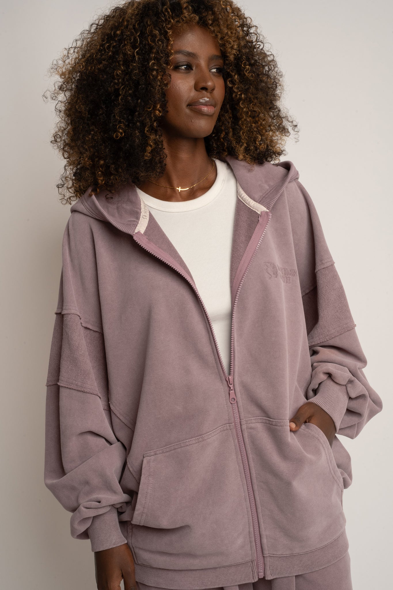 BLUZA Z EFEKTEM WASHED BORDOWA - TRONDHEIM