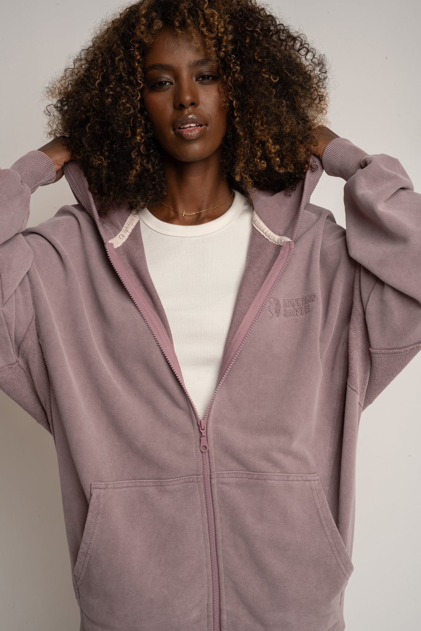 BLUZA Z EFEKTEM WASHED BORDOWA - TRONDHEIM