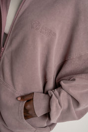 BLUZA Z EFEKTEM WASHED BORDOWA - TRONDHEIM