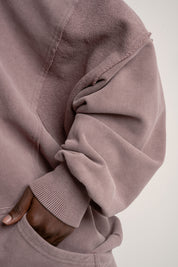 BLUZA Z EFEKTEM WASHED BORDOWA - TRONDHEIM