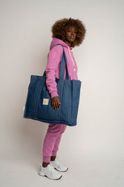 TORBA TYPU SHOPPER  BAG JEANSOWA NIEBIESKA - LIDO
