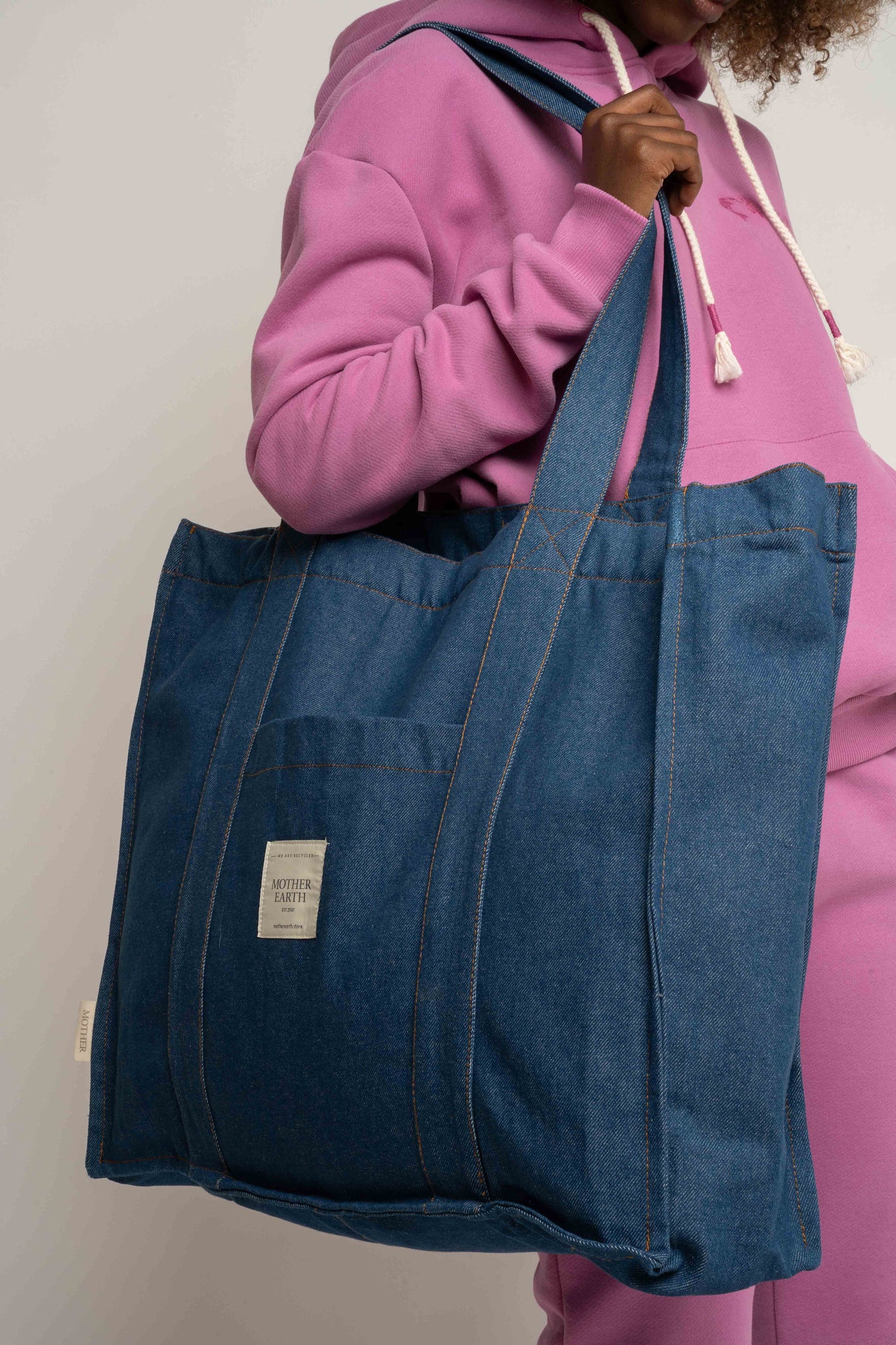 TORBA TYPU SHOPPER  BAG JEANSOWA NIEBIESKA - LIDO